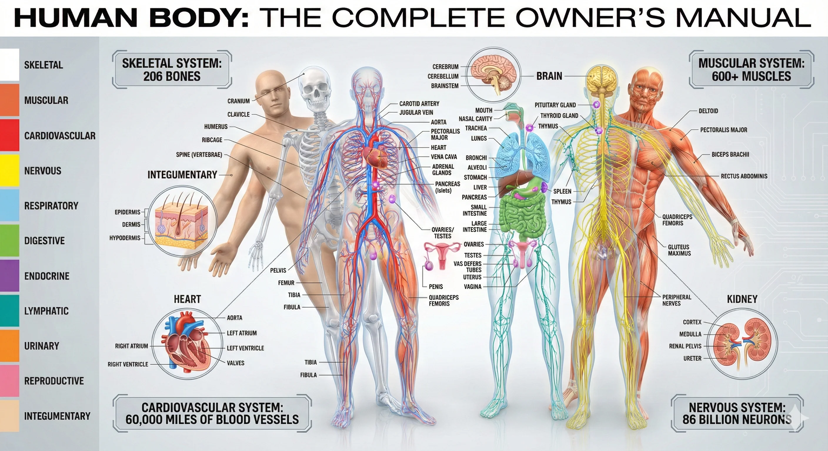 All systems of the human body working simultaneously